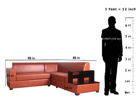 Muebles Sectional Leatherette Sofa