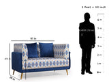 Dylon 2 Seater Love Seat in Velvet  fabric