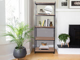 Wallace Bookshelf In Wenge & Black Finish