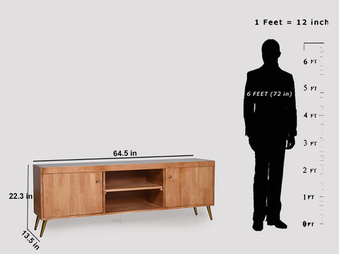 Alice Marble TV Console With Golden Legs