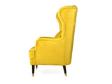 Mylo High Back Wing Chair Premium Suede Yellow Fabric