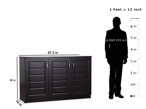 Lydia Shoe Cabinet 3 Door Finish Dark Walnut