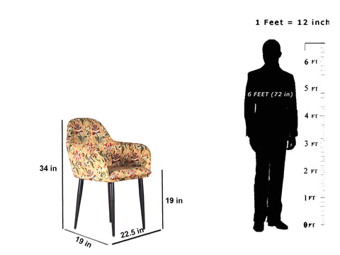 Harley Slipper Chair In Multicolor Fabric