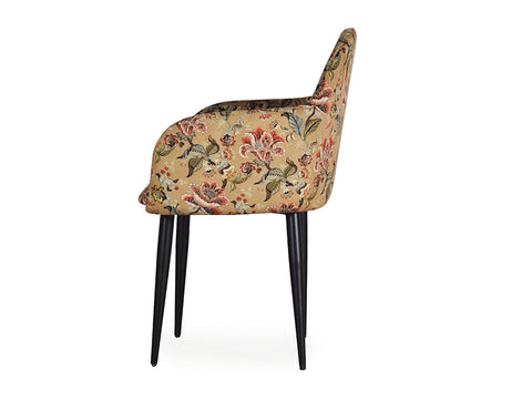 Harley Slipper Chair In Multicolor Fabric