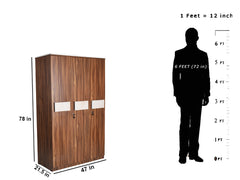 Everly 3 Door Wardrobe in Action Tesa Board