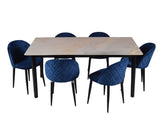 Carly Marble Dining Set With Noel Chairs