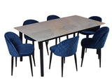 Carly Marble Dining Set With Noel Chairs