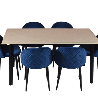 Advik marble dining table 6 seater Set With Noel Chairs