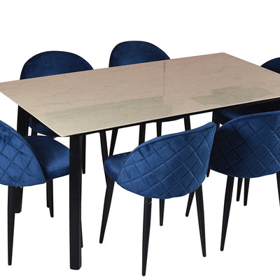 Advik marble dining table 6 seater Set With Noel Chairs