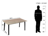 Advik 6 Seater Marble Dining Table In Dark Walnut Finish