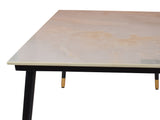 Zahra Marble Dining Table With Powder Coated Metal Frame