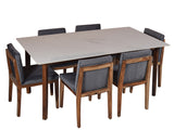 Ryan marble dining table 6 seater Set In Galaxy Chairs