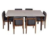 Ryan marble dining table 6 seater Set In Galaxy Chairs