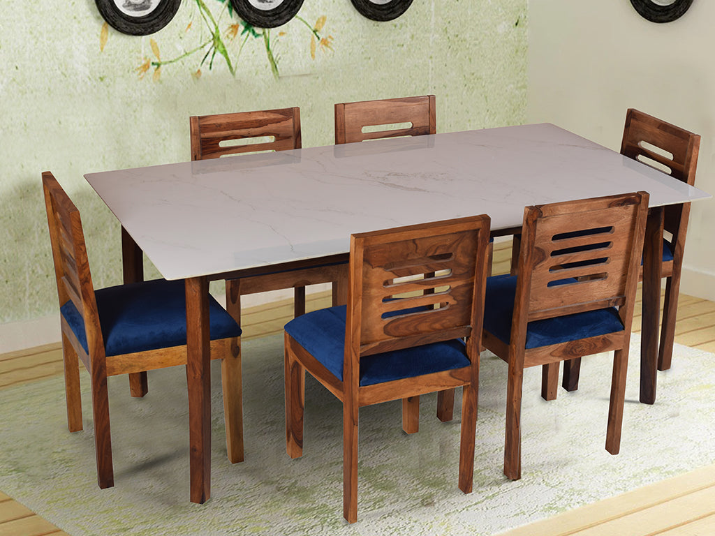 Ryan marble dining table 6 seater Set In Capra Chairs GetMyCouch