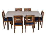Ryan marble dining table 6 seater Set In Capra Chairs