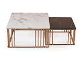 Cameron Marble Square Nested Coffee Table