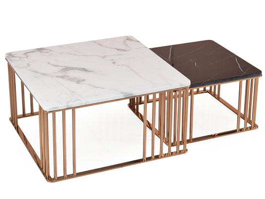 Cameron Marble Square Nested Coffee Table