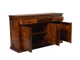 Cleone Rustic Solid Wood Sideboard In Teak Finish