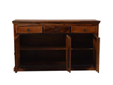 Cleone Rustic Solid Wood Sideboard In Teak Finish