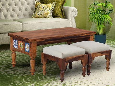 Siramika Solid Wood Nesting Coffee Table