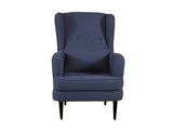 Riley Wing Chair in Blue Cotton Fabric