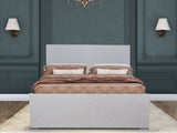 Ornet Queen Size Bed With Box Storage In White Finish