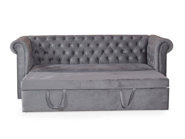 Berlin Sofa cum Bed In Grey Color
