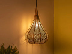 Oran Flame' Hand-etched Pendant Lamp In Iron