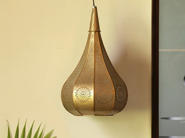Oran Flame' Hand-etched Pendant Lamp In Iron