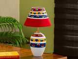 River Hand-painted Tappered Terracotta Table Lamp