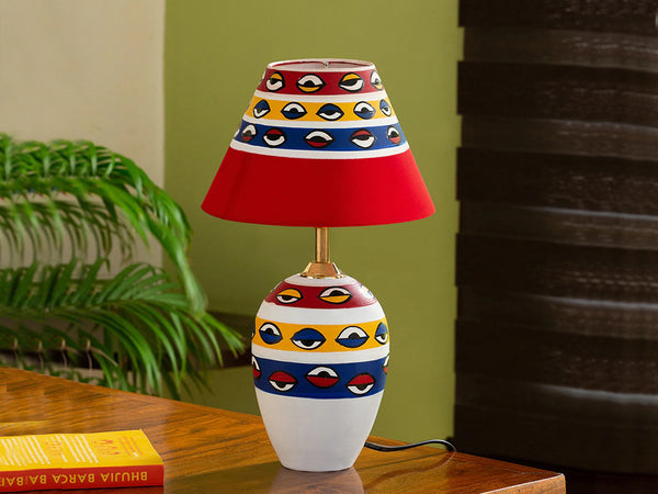 River Hand-painted Tappered Terracotta Table Lamp