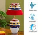 River Hand-painted Tappered Terracotta Table Lamp