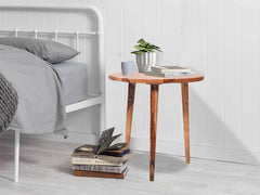 Robbins Tall Side Table in Teak Finish in Sheesham Wood