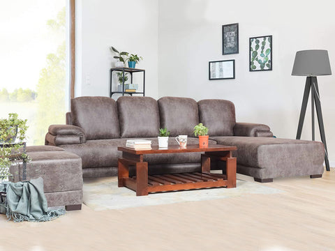 Buy Rosario L Shape Sectional Sofa With Pouffe GetMyCouch
