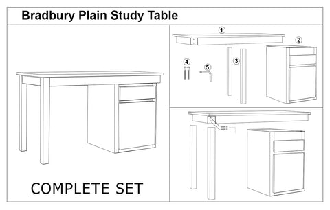 Bradbury Plain Study Desk In Teak Finish