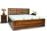 Queen Size Bed Solid Wood In Teak Finish