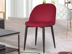 Noel Accent Chair In Premium Velvet Maroon Fabric