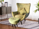 Carol Lounge Chair in Premium Suede With Ottoman