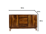 Palmer Solid Wood Sideboard In Teak Finish
