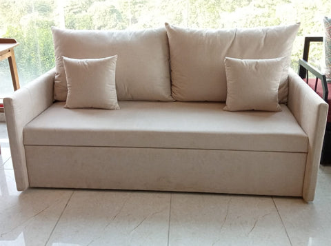 Porto Sofa Cum Bed In Beige Color