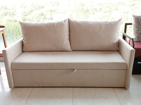 Porto Sofa Cum Bed In Beige Color