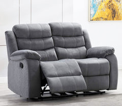 Adana 2 Seater Recliner in Suede Fabric