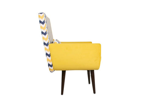 Parmino Lounge Chair In Dual Tone Velvet Fabric