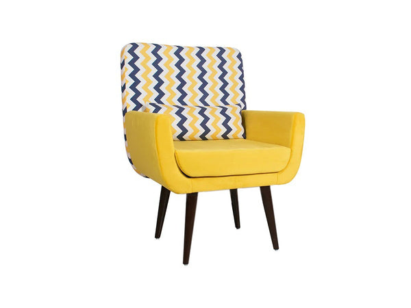 Parmino Lounge Chair In Dual Tone Velvet Fabric