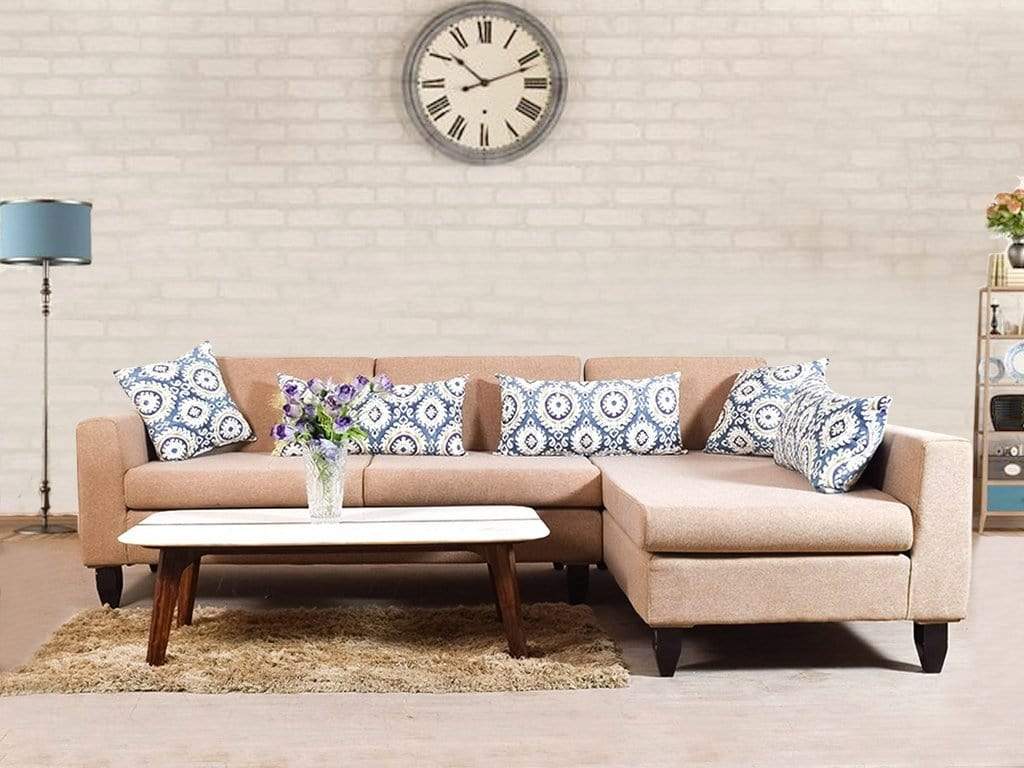 Beige Living Beige Sofa Blue Pillows Rug Beige Couch With Blue