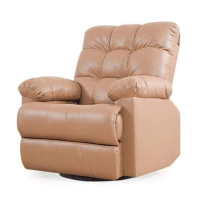 Chandler Rocker Recliner In Sand Brown Leatherette GMC Standard Sofa FN-GMC-003335