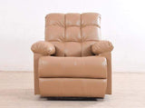 Chandler Rocker Recliner In Sand Brown Leatherette GMC Standard Sofa FN-GMC-003335
