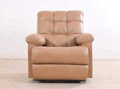 Chandler Rocker Recliner In Sand Brown Leatherette GMC Standard Sofa FN-GMC-003335