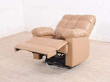 Chandler Rocker Recliner In Sand Brown Leatherette GMC Standard Sofa FN-GMC-003335