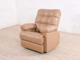 Chandler Rocker Recliner In Sand Brown Leatherette GMC Standard Sofa FN-GMC-003335
